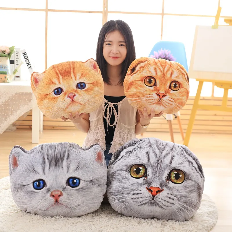 

35/55 cm 3D Cat Image Home Decoration Sofa Bed Pillow Cushion Stuffed Plush Toy Gift For Children
