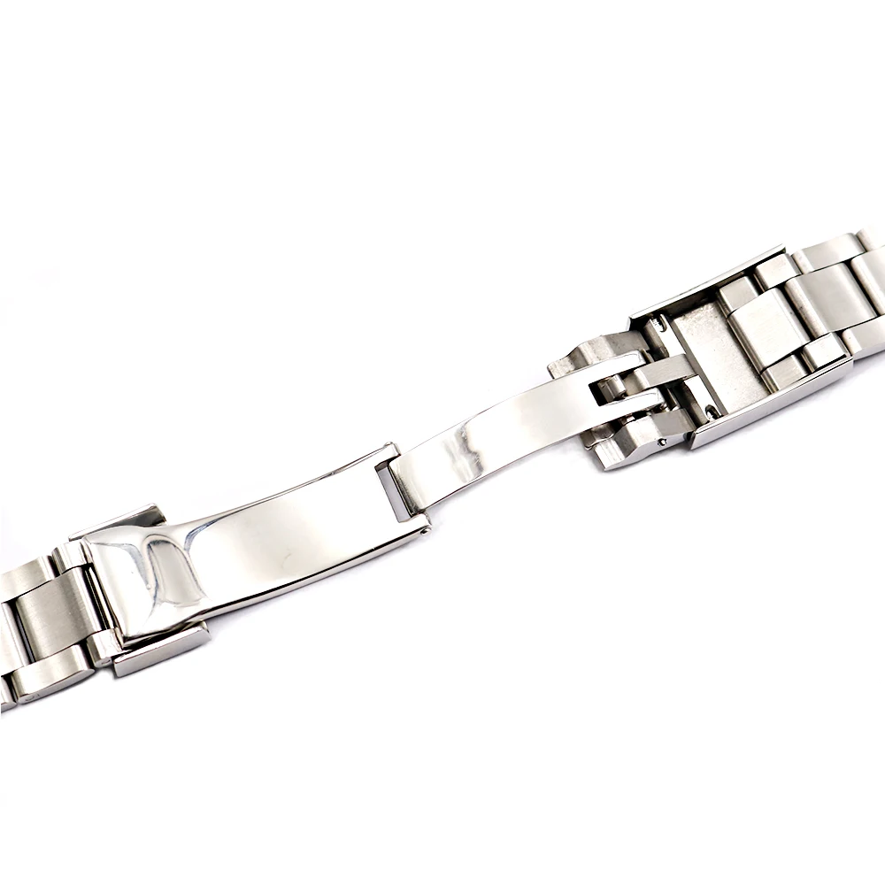 CARLYWET 20 21mm Silver Middle Polished 316L Solid Stainless Steel Watch Band Belt Strap Bracelets For Submariner GMT