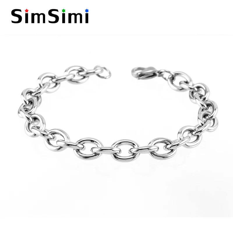 Men & Women Bracelet Big Rolo 4/6/8mm Width Chain Femme Bracelet