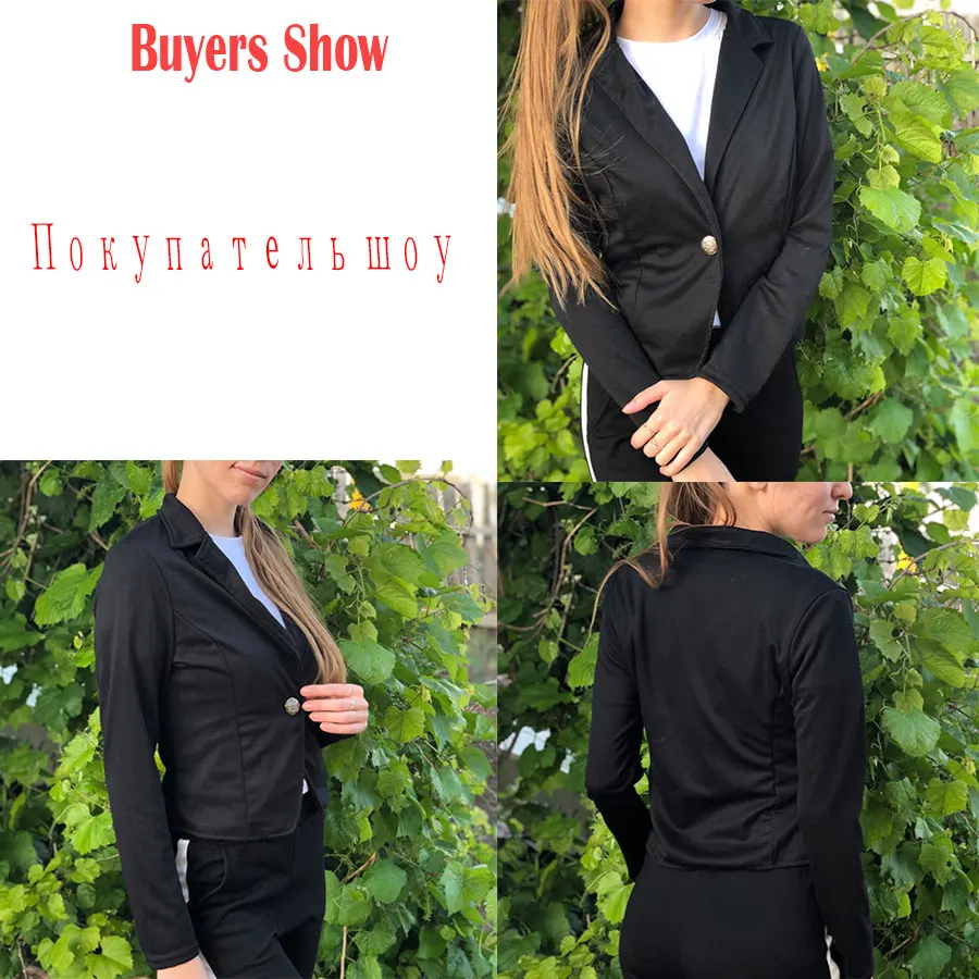 Women Blazers Autumn Winter Office Lady Solid Slim Business Blazers Fashion Notched Collar Full Sleeves No Pocket Jackets Noble