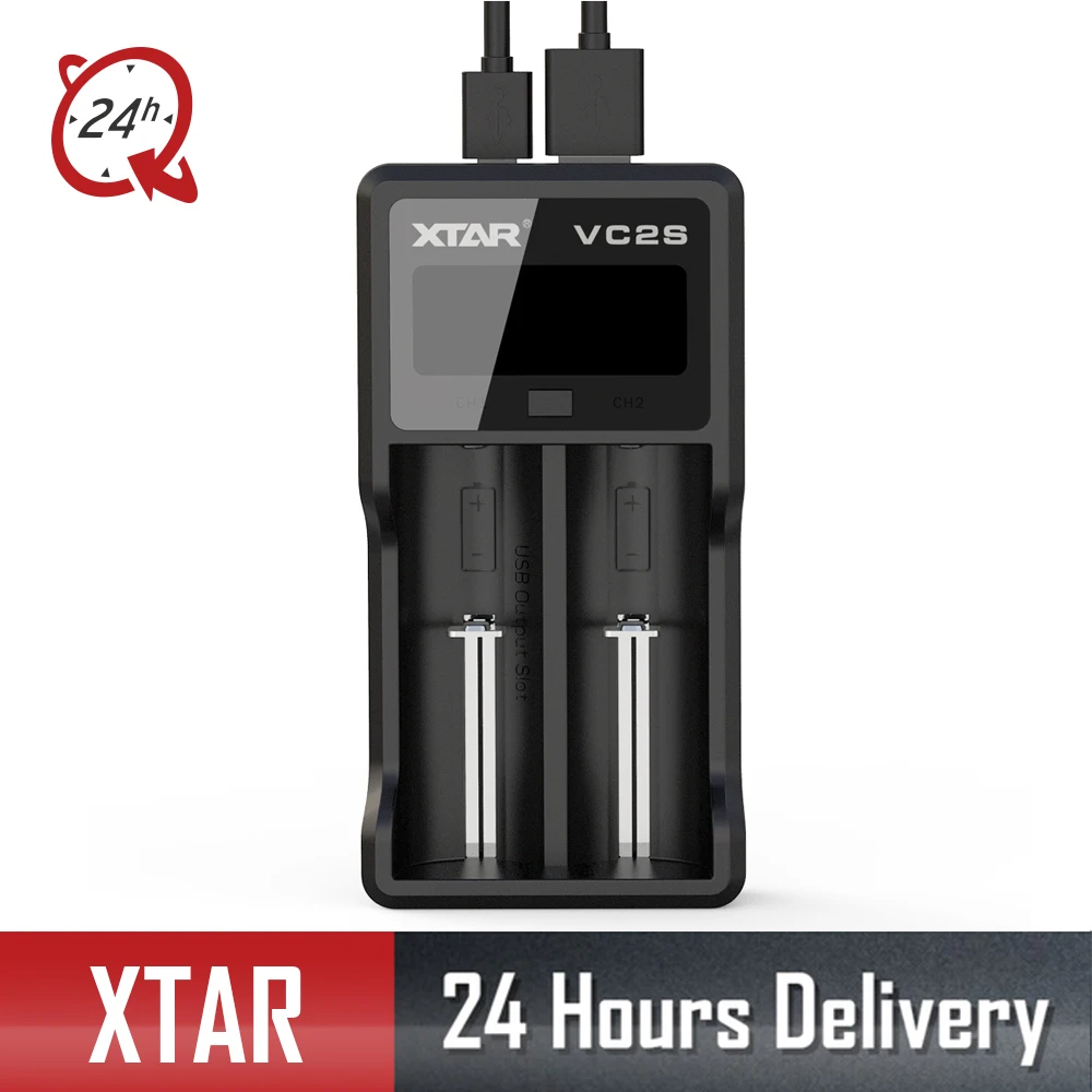 

XTAR VC2 S VC2S Colorful VA LCD Screen Micro-USB powered portable power bank apply to 3.6V/3.7V Li-ion/IMR/INR/ICR 18650 26650