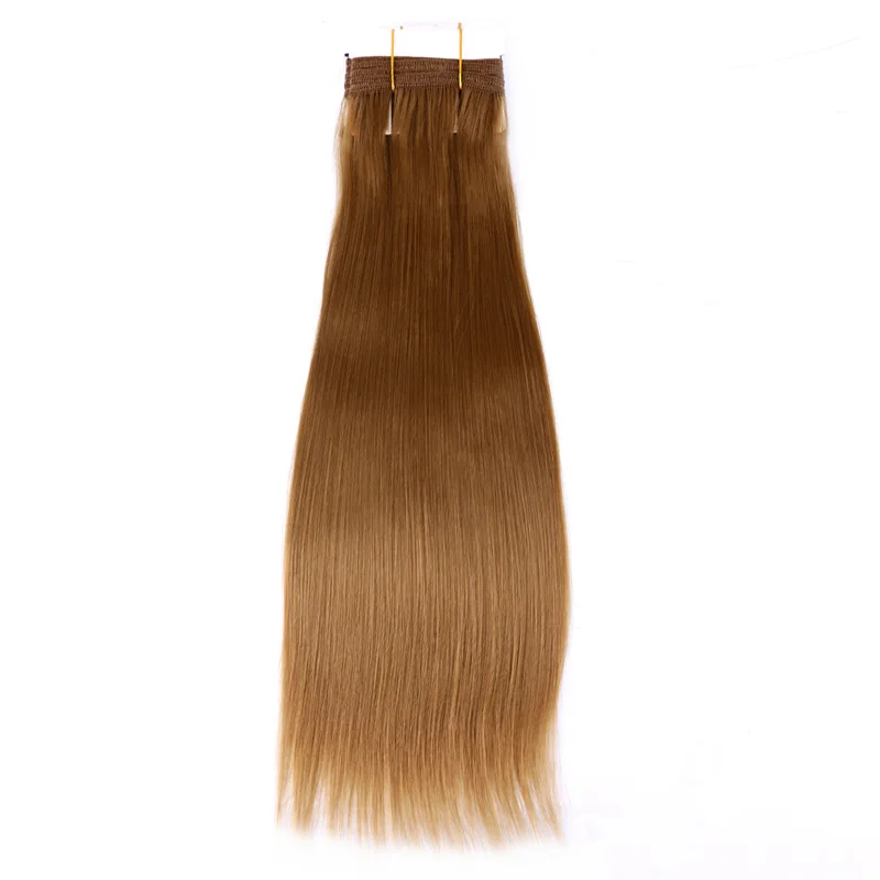 Энджи завивка искусственных волос шелковистые прямые волосы узел нить наращивание волос для женщин 8-20 дюймов - Цвет: #27