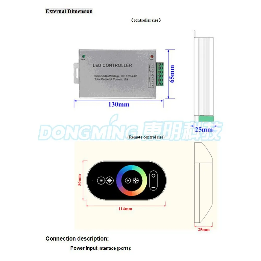 Алюминий Беспроводной RF Touch Панель LED диммер RGB пульт дистанционного управления DC12V 18a 216 Вт touch RGB LED контроллер для 5050 светодиодные полосы