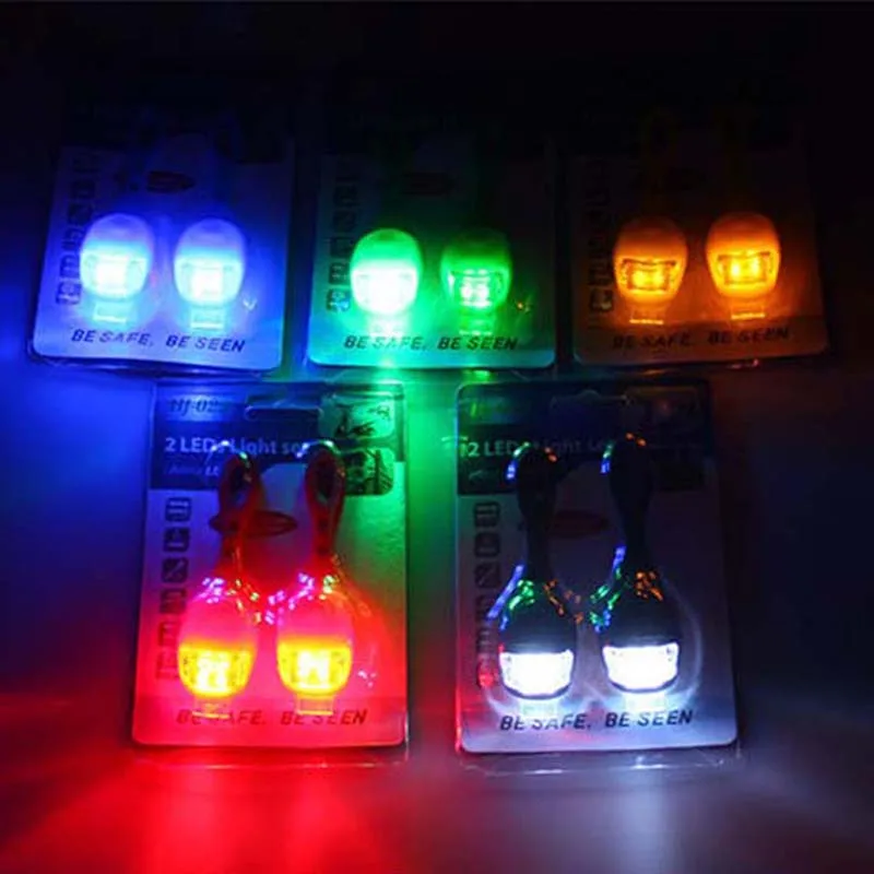 Best Wholesale 20pcs Silicone Bicycle Bike Front Rear Wheel Double LED Flash Light C Accessories 5