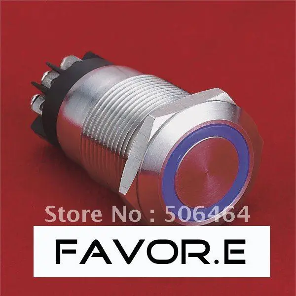 

Stainless steel 19mm IP65 ring illuminated metal LED signal lamp screw terminal