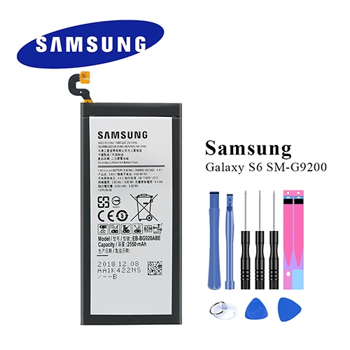 Новинка, аккумулятор для Samsung Galaxy S6/S6 Edge/S7/S7 Edge/S8 G920 G920F G925 G930 G935 G950 EB-BG920ABE с инструментами - Цвет: For Samsung S6