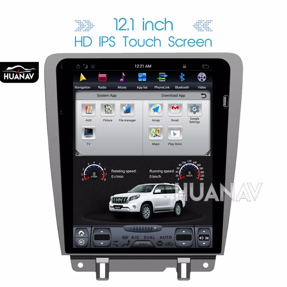 Perfect Android Tesla style 12 inch Car DVD GPS navigation for Ford Mustang 2010-2014 Car radio player Auto stereo head unit recorder 1