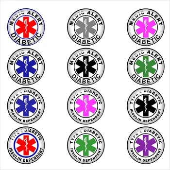 

50PCS Charm Medic Alert Diabetic Glass Button Snap Jewelry Charm Fit For DIY 18mm Snap Jewelry Button Bracelet&Necklace Jewelry