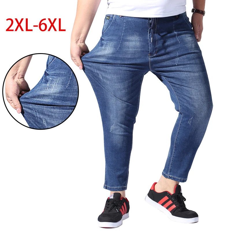 2018 Summer Big Size 2XL 6XL Men Jeans Fashion Stretch Blue Denim Brand ...