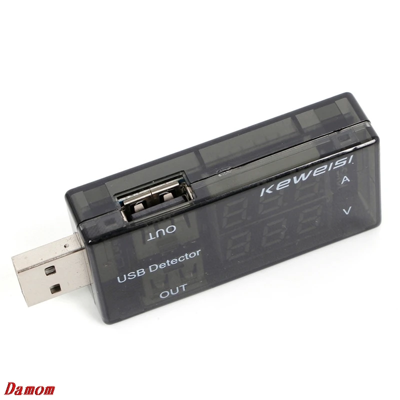 OOTDTY USB Current Voltage Tester USB Voltmeter Ammeter Detector Double Row Shows