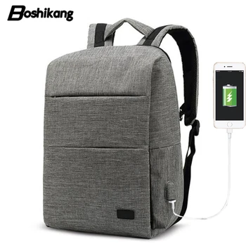 

Boshikang Fashion School Bag College Student 2019 New 15.6inch Computer Backpack Men USB Charging Daypack For Male