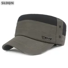 SILOQIN Регулируемая голова размер мужские армейские военные шапки плоская кепка хлопок сшивание Ретро кепки в стиле хип-хоп мода Винтаж папа шляпа
