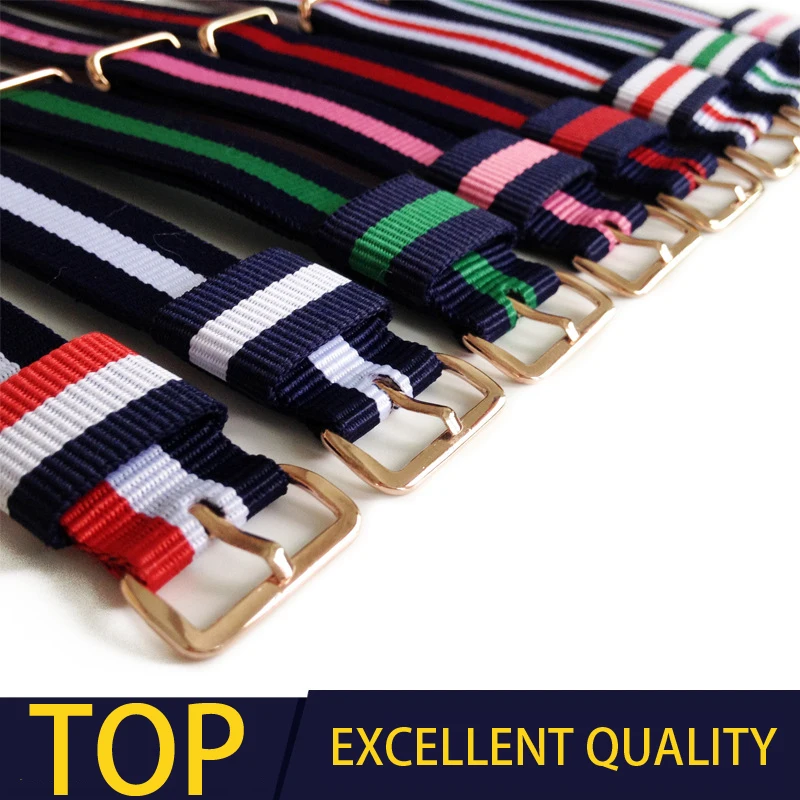 

Top Quality luxury watchband 20mm colorful nylon leather strap for daniel wellington watch dw mujer watch