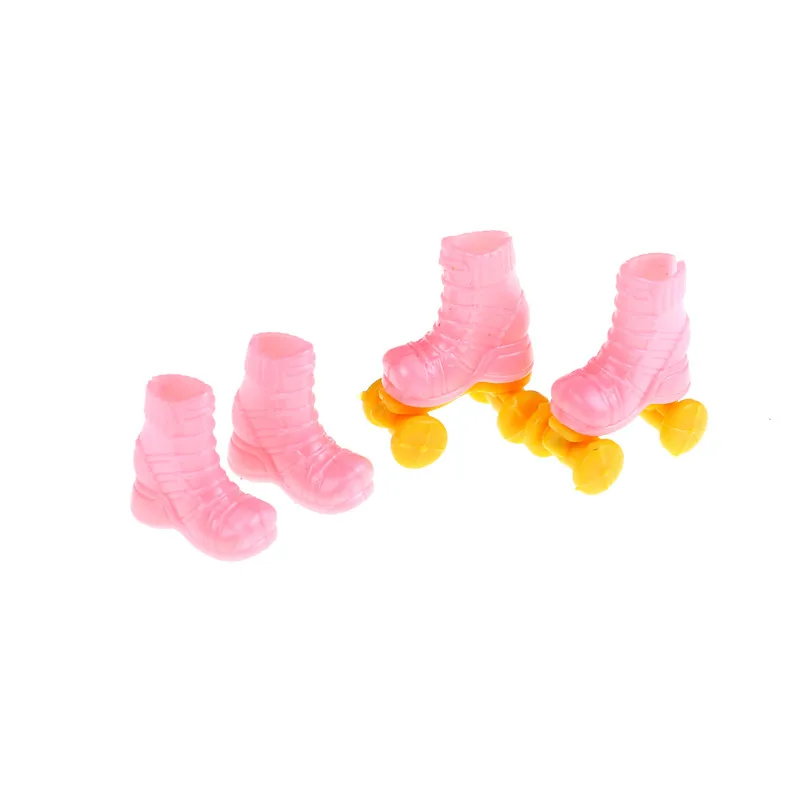

2Pairs Kids Girls Toy Roller Play For Dolls Accessories Skates Gift For Kid Doll Roller Skates Decorative Toy Dolls 4*3CM