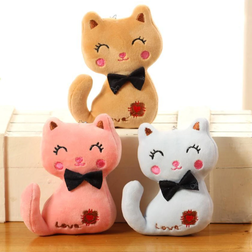 

Stuffed & Plush Animals,9 cm Cat Plush,Stuffed,Kid gift TOY,baby Plush white,pink brown Cartoon children Cotton pendant toy cute