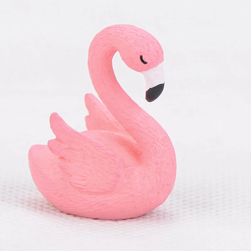 2 Pcs Cute Mini Pink Bird Fairy Garden Figurines Miniature Resin Crafts Ornament Gnomes Micro Landscape Home Decoration