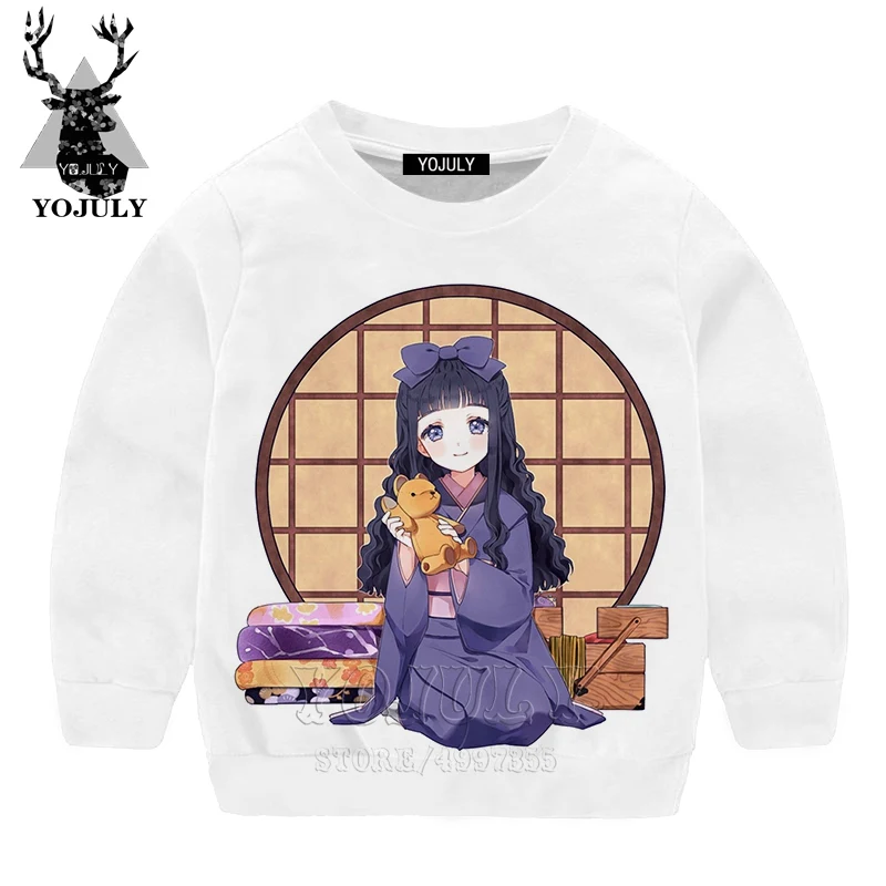YOJULY Mocha Girl Sakura аниме Harajuku 3d принт Мальчики Девочки Подростки Толстовка Kawaii детская одежда мода длинный рукав Modis SW39
