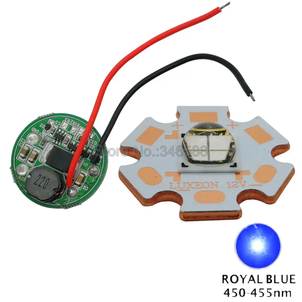 12 Вт 7070 Rebel ES Королевского синего цвета 450nm 455nm в 1 а высокой мощности светодиодные