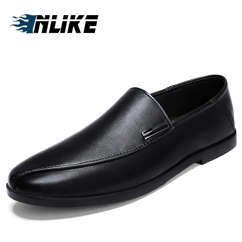 

INLIKE Fashion Brand Men Shoes Luxury Men Split Cow Leather Shoes Casual Men Shoes Male Leather Shoes Slip On Men Loafers