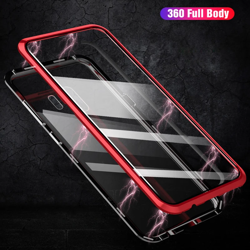 

Front and Back Glass 360 Full Body Magnetic Case For Samsung Galaxy S9 Plus Note 9 S9Plus Note9 Luxury Magnet 360 Metal Cover