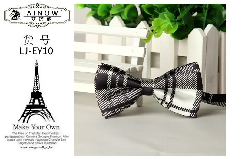Черно-белый клетчатый галстук-бабочка для маленьких мальчиков оптом
