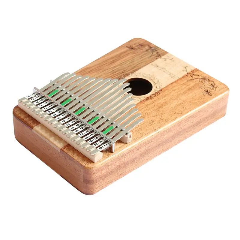 فلنجر 17 C مفتاح الاصبع كاليمبا Mbira الإبهام جيب حجم مبتدئين البيانو دعم حقيبة الماريمبا لوحة المفاتيح خشبية الموسيقية أداة