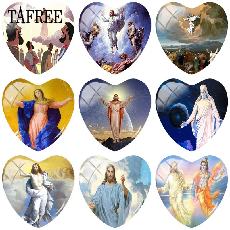 Стеклянный кабошон TAFREE с изображением Иисуса Вознесения Христа 5 шт. 25 мм