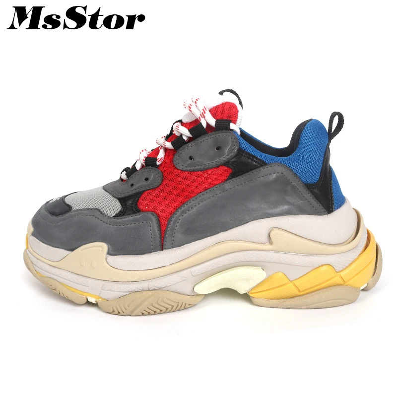 

MsStor Mesh Breathable Flats Sneakers Shoes Woman Thick Bottom Casual Fashion Brand Women Shoes Sneakers Lovers Flat Shoes Women