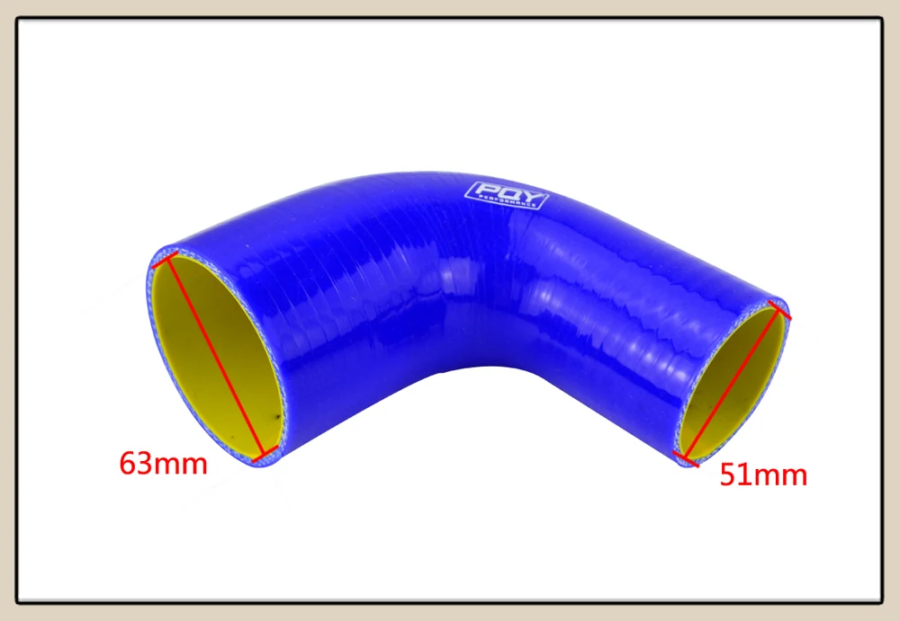 LZONE-"-2,5" 51 мм-63 мм 90 градусов Локоть Редуктор силиконовый шланг турбо Впускной синий или черный с внутренней желтой JR-SH902025-QY