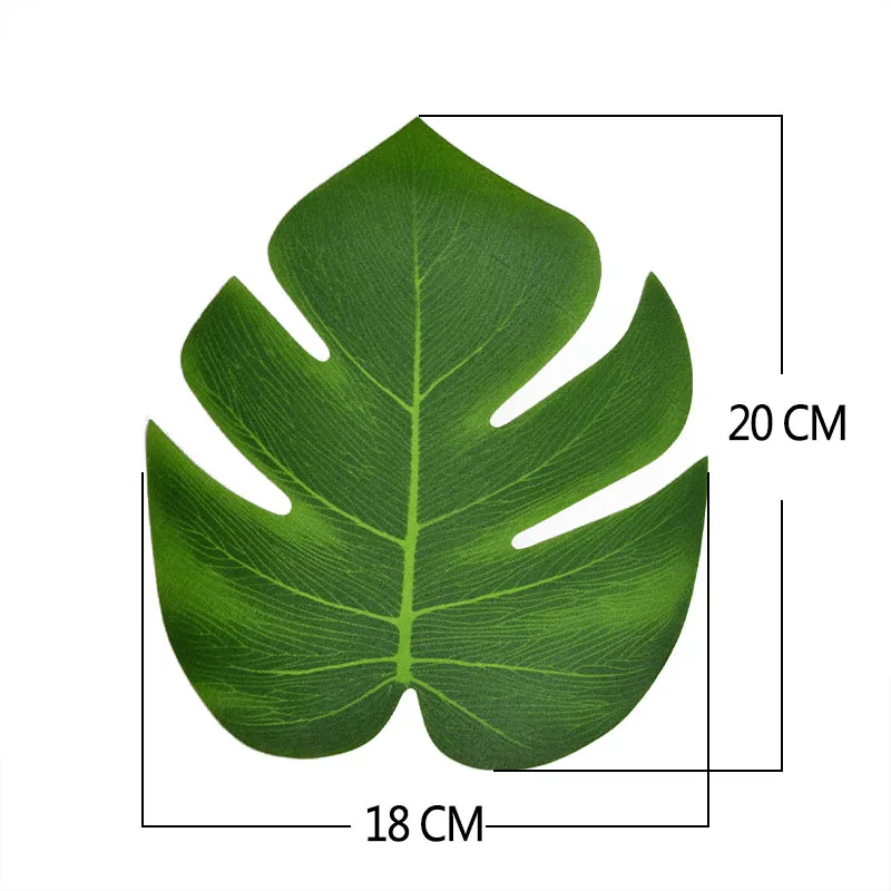 12 шт., большие искусственные листья тропической пальмы, Шелковый лист для Гавайских Луау, тематические вечерние украшения, украшения для дома, свадьбы, дня рождения - Цвет: 20cm