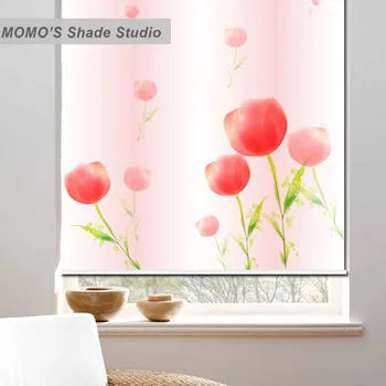 

MOMO Fresh Blackout Window Curtains Roller Shades Blinds Thermal Insulated Fabric Custom Size, Alice 367