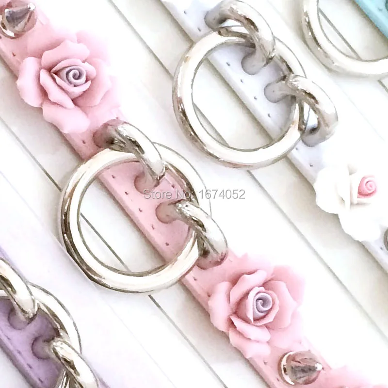Tanie Kawaii Harajuku Handmade Punk Goth duży kwiat róży kolczasty kołnierz O okrągły przezroczysty PVC skórzane winylowe Choker naszyjnik