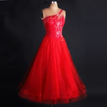 Ballroom Dance Costume Women Elegant Red Standard Competition Ballroom Dress Adult Tango Waltz Flamenco Dancing Dresses