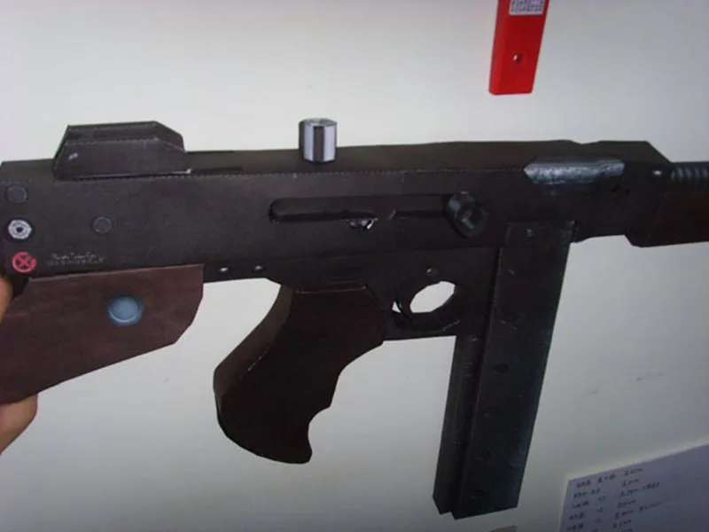 1: 1 бумажные крафтовые весы пистолет Томпсона M1928 бумажная модель игрушка ручной