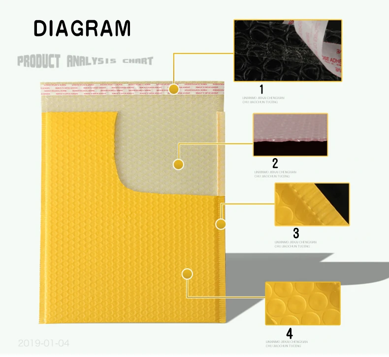 Пузырьковый буферный анти-осенний почтовый Отправитель розовый желтый синий защитный надувной пластиковый упаковочный мешок Водонепроницаемый Логистический курьер PE