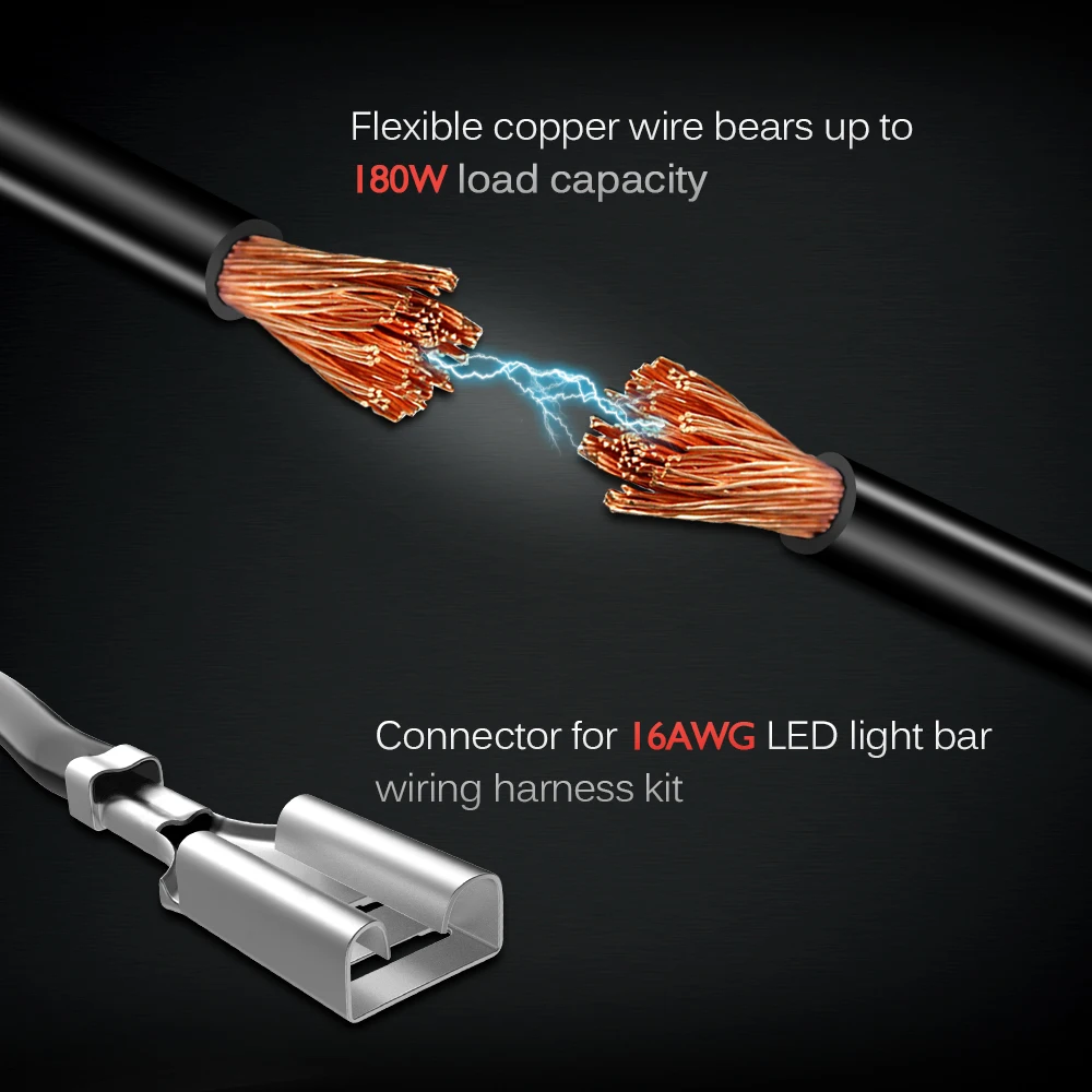 MICTUNING 2 шт. 6 футов 16awg стандартный для внедорожников Светодиодная панель рабочего