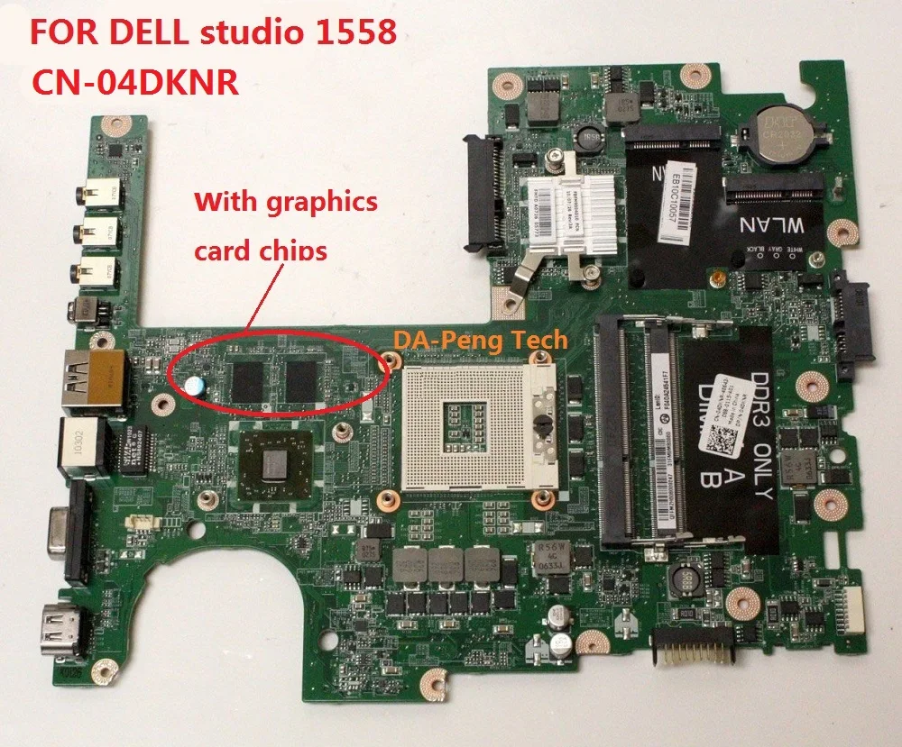 

KEFU Free shipping 4DKNR CN-04DKNR DAFM9CMB8C0 FOR DELL for studio 1558 Laptop motherboard DDR3 with graphics card chips
