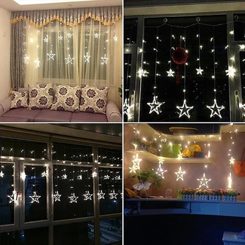 

8 Mode 2M Christmas Lights Fairy Star LED Curtain String Lighting For Holiday Garland Party Wedding Decoration