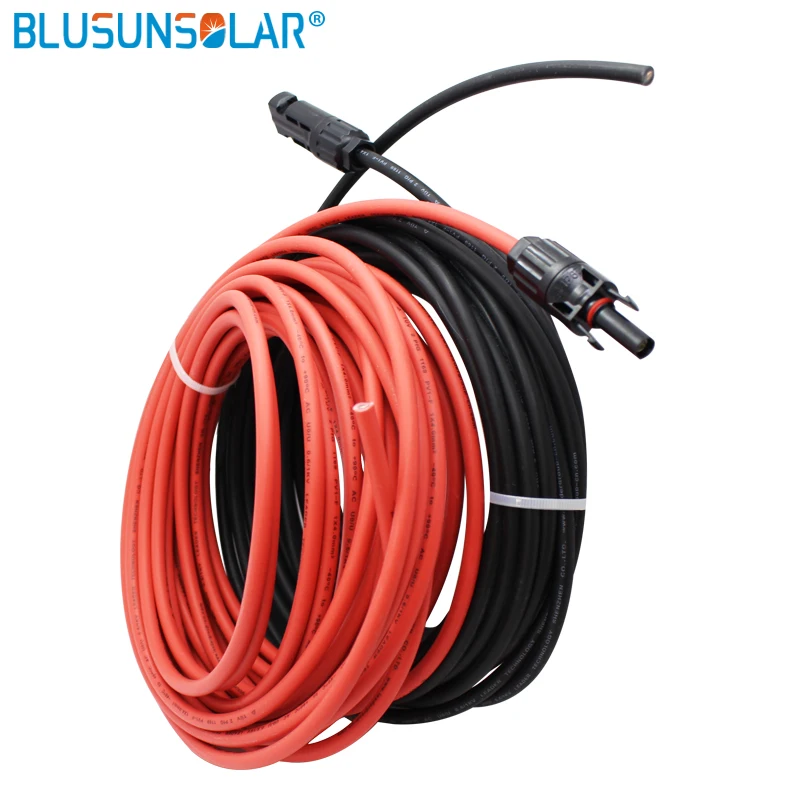 Extensão do Fio com Conector Preto e Vermelho Fio de Cobre Lote Metro Solar Cabo pv 10 12 14 Awg 2 Pec - 3 3 pv extensão do fio com conector solar