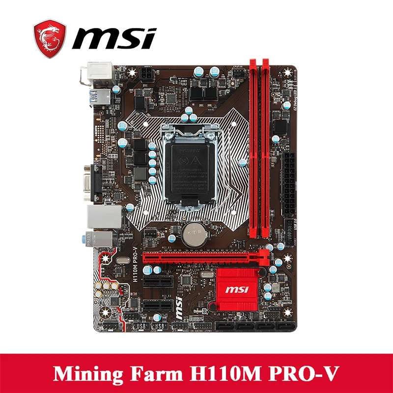 Msi motherboard H110M PRO V 32GB i7 2133MHz intel H110 Chipset 4*SATA 6Bb/s ddr4 pci3.0 DVI D