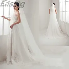 Элегантные свадебные аксессуары белого цвета, цвета слоновой кости, цвета шампанского, 3 метра, однослойная свадебная вуаль, простая Фата невесты с гребнем, Veu De Noiva