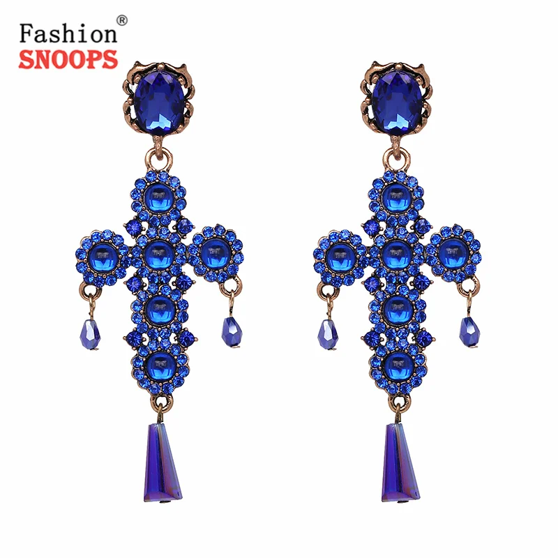 Fashion Wholesale Women Jewelry Drop Earrings Cross Shape Vintage For