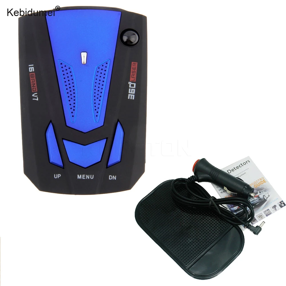 

kebidumei GPS Car Radar Detectors Alarm System Speed Voice V7 360 Degree Electric Dog Blue Color Led Display Car Detector