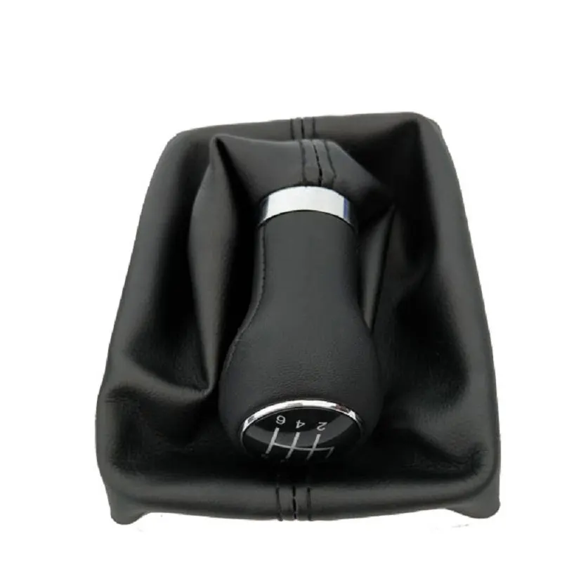 Newtown2700-parts Pomello del cambio forato compatibile per Audi A1 A3 A4 A5 A6 Q3 Q5 6 marce, nero/rosso