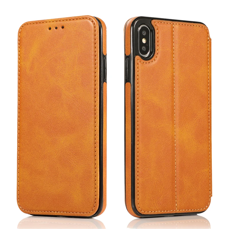 

Luxury Wallet Cover Fundas For iPhone 7 8 Plus 6 6s Plus X Flip Leather Phone Case For iphone XR XS Max Card Slot Bag Coque