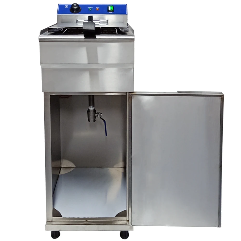 5KW Stainless Steel Commercial Electric Deep Fryer Fat Chip Frying Machine Large Single Tank 16L Multifunctional french fries