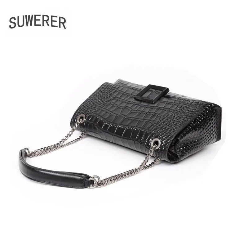 Женская сумка тоут из натуральной кожи с тиснением под крокодиловую кожу|luxury leather