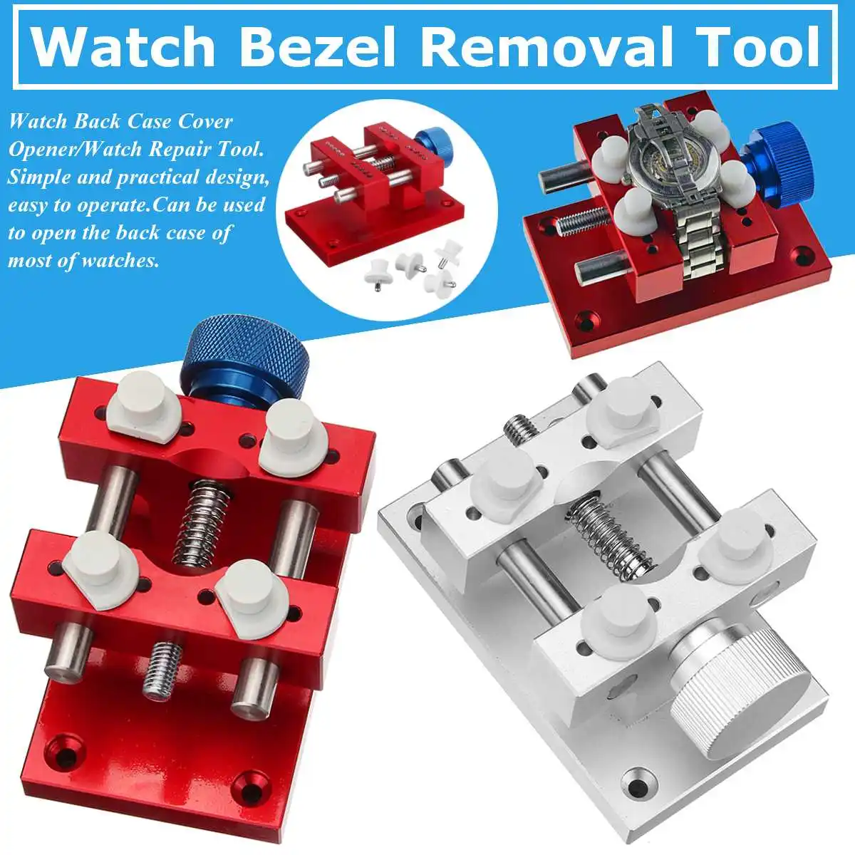 

Stainless Steel Large Case Vise With Base Watch Holder For Watch Repair Metal Enlarged Open Table Holder Repair Repair Tool