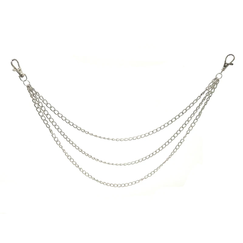 Tres hebras Biker Link llavero Jean billetera Cadena 3 capas cintura llaveros Punk gancho llavero Pantalones Pantalón cinturón llavero