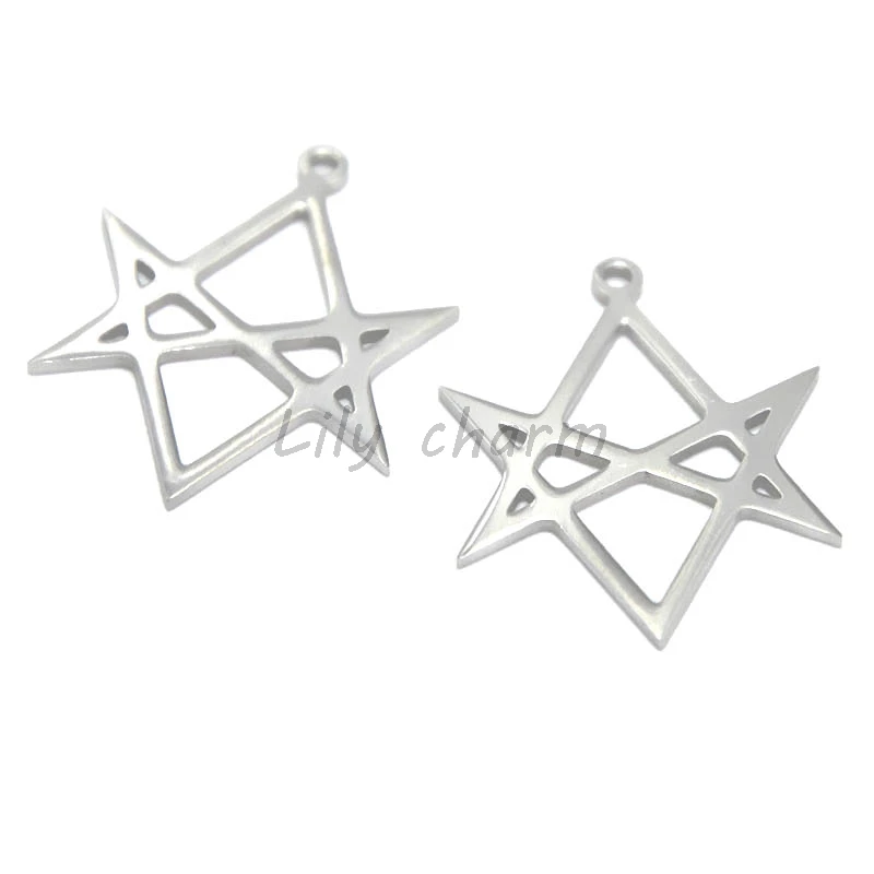 5 шт./лот подвеска в виде символа гексаграммы из нержавеющей стали амулет эмблема